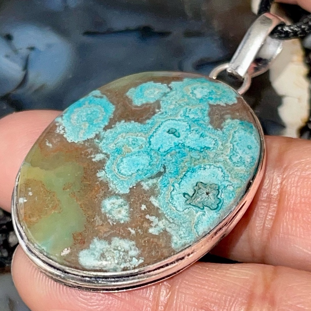 Crazy Lace Agate Crystal Pendant 2 1/4”